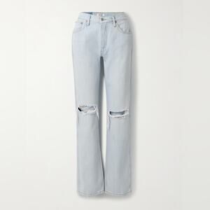 $295 Re/Done 90s High Rise Loose Bleach Destroy - 25
